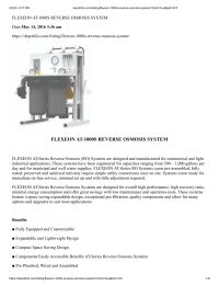AXEON AT-1000S Reverse Osmosis System Flexeon Manual