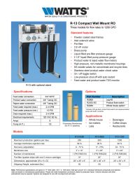 Watts R13-0600 Commercial Reverse Osmosis System 600 gpd Manual