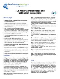 HM Digital TDS-3 Handheld TDS Meter With Thermometer Manual