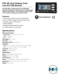 HM Digital PSC-60D Dual Inline EC/TDS Monitor Manual