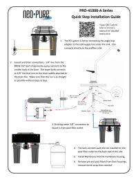 Neo-Pure Residential 4 Stage Full Solution RO System 75 GPD with Alkaline Remineralizer, Permeate Pump Manual