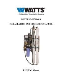Watts R12-0150 Commercial Reverse Osmosis System 150 gpd Manual