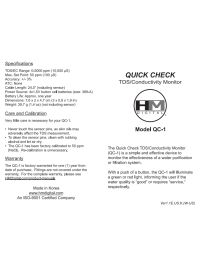 HM Digital QC-1 Quick Check TDS Monitor 1/4