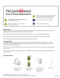 Trojan UV Lamp 602855 for UVMax Pro20, H Manual
