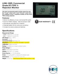 HM Digital LDM-100R Commercial Grade Dual Line EC/TDS Monitor Manual