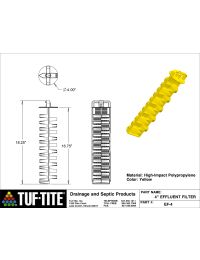 Tuf-Tite EF-4 Residential Series Effluent Filter (Filter Only), Yellow Manual