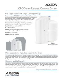 Axeon CRO-50 High Efficiency Reverse Osmosis System 50 GPD Manual