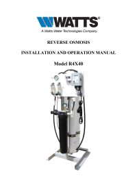 Watts R4X40-2 Commercial Reverse Osmosis System 4400 gpd Manual