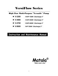 Matala VersiFlow Horizontal Pump - 4690 GPH Manual