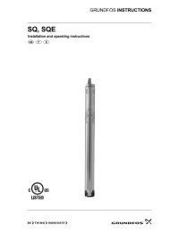 Grundfos 30 SQE10-130 240V 60HZ Submersible Groundwater Pump Manual