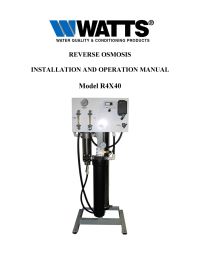 Watts R4X40-2 Commercial Reverse Osmosis System 4400 gpd Manual