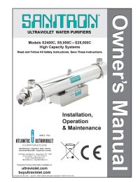 Sanitron S2400C, 40 gpm, Ultraviolet Water Purifier Manual