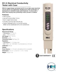 Handheld EC & Temp Meter w/ case Manual