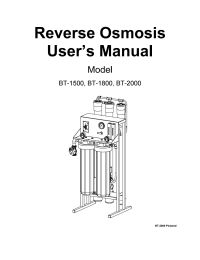 AXEON BT-2000 Commercial Reverse Osmosis System 2000 gpd Manual