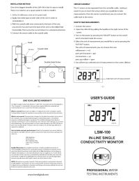 HM Digital LSM-100 Commercial Inline EC/TDS Monitor Manual