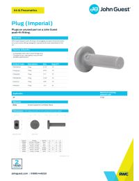 John Guest Plug - 1/2 Manual