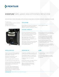 Everpure MRS-600HE High Efficiency Reverse Osmosis Water Filter System 115 VAC Manual
