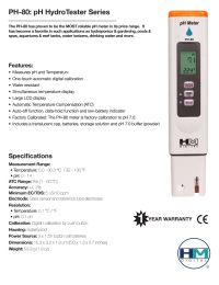 HM Digital PH-80 Handheld pH / Temp Meter Manual