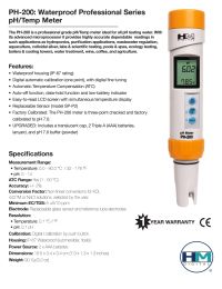 pH / Temp Meter Waterproof Manual