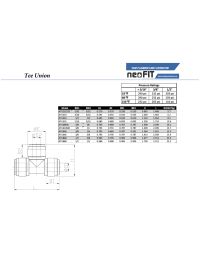 NeoFit - Acetal White Union Tee- 3/16